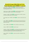DAANCE Exam UPDATED ACTUAL   Exam Questions and CORRECT Answers