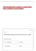TOM HOLDER BIO II EXAM &num;2 QUESTIONS WITH COMPLETE SOLUTIONS&excl;&excl;