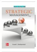 Test Bank Strategic Management 6th Edition &lpar; Frank Rothaermel&rpar; All Chapter 1-12&vert; Latest Edition 2025
