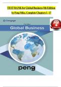 TEST BANK for Global Business 5th Edition by Peng Mike&period; Complete Chapters 1-17