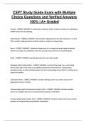 CSPT Study Guide Exam with Multiple Choice Questions and Verified Answers 100&percnt; &vert; A&plus; Graded 