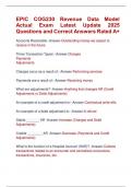 EPIC COG230 Revenue Data Model  Actual Exam Latest Update 2025  Questions and Correct Answers Rated A&plus; 