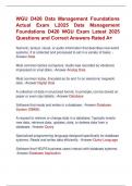 WGU D426 Data Management Foundations  Actual Exam L2025 Data Management  Foundations D426 WGU Exam Latest 2025  Questions and Correct Answers Rated A&plus; 