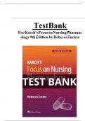 Test Bank for Karch’s Focus on Nursing Pharmacology 9th Edition by Rebecca G. Tucker –