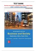 TEST BANK for Business and Society&colon; Stakeholders&comma; Ethics&comma; Public Policy&comma; 17th Edition by Anne T&period; Lawrence and James Weber &vert;all chapters&vert;