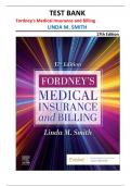 TEST BANK for Fordney&rsquo;s Medical Insurance and Billing&comma; 17th Edition by Linda M&period; Smith &vert;fully covered&vert;