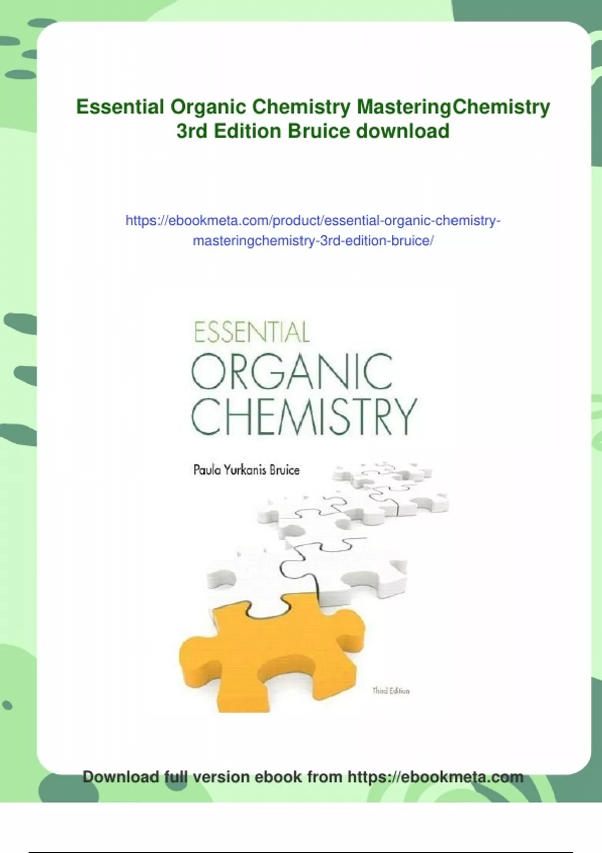 Summary Essential Organic Chemistry MasteringChemistry 3rd Edition ...