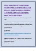 ICVA NAVLE NORTH AMERICAN  VETERINARY LICENSING PRACTICE  EXAM 2 QUESTIONS AND CORRECT  ANSWERS &lpar;VERIFIED ANSWERS&rpar;  PLUS RATIONALES 2025