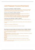 Joint Firepower Course &lpar;Final Exam&rpar; Questions and Answers Best rated A&plus; Guaranteed Success Latest Update