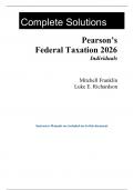 Solutions for Pearson's Federal Taxation 2026 Individuals&comma; 39th Edition by Franklin&comma; Richardson