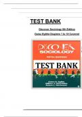 Test Bank for Discover Sociology 5th Edition by Daina Eglitis&vert; NEWEST VERSION Chapters 1-18