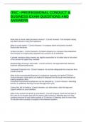 ITEC - PROFESSIONAL CONDUCT & BUSINESS EXAM QUESTIONS AND ANSWERS