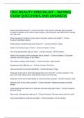 ITEC BEAUTY SPECIALIST &ndash; WAXING EXAM QUESTIONS AND ANSWERS