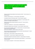 ITEC BEAUTY SPECIALIST EXAM QUESTIONS WITH COMPLETE SOLUTIONS
