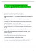 ITEC MANICURE PEDICURE MCQ SAMPLE QUESTIONS AND ANSWERS
