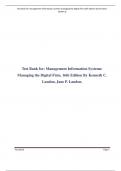 Test Bank for Management Information Systems&comma; Managing the Digital Firm&comma; 16th Edition By Kenneth C&period; Laudon&comma; Jane P&period; Laudon