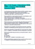Bio 1710 Exam 2 Questions With 100&percnt; Correct And Verified Answers 2025