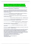 Health&comma; Wellness and Illness Test &num;7 Nursing 111 with Complete Solutions
