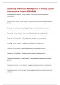Leadership and Change Management in Nursing Quizlet with complete solution 2025&sol;2026