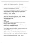 NCM 109 MIDTERM QUESTIONS & ANSWERS