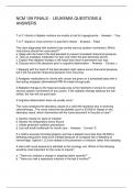 NCM 109 FINALS -  LEUKEMIA QUESTIONS & ANSWERS