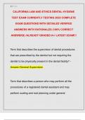 CALIFORNIA LAW AND ETHICS DENTAL HYGIENE  TEST EXAM CURRENTLY TESTING 2025 COMPLETE  EXAM QUESTIONS WITH DETAILED VERIFIED  ANSWERS WITH RATIONALES &lpar;100&percnt; CORRECT  ANSWERS&rpar; &sol;ALREADY GRADED A&plus;&sol; LATEST EXAM&excl;&excl;&excl; 