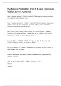 Radiation Protection Unit 1 Exam Questions With Correct Answers