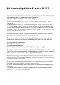 RN Leadership Online Practice 2025 B (2025/2026 NEWEST UPDATE) COMPLETE QUESTIONS AND VERIFIED ANSWERS ALREADY GRADED A+!!
