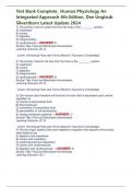 Test Bank Complete&lowbar; Human Physiology An Integrated Approach 8th Edition&comma; Dee Unglaub Silverthorn Latest Update 2024