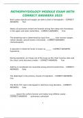 PATHOPHYSIOLOGY MODULE EXAM WITH CORRECT ANSWERS 2025