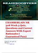 CHAMBERLAIN NR 508 Week 5 Quiz&comma; Questions and Correct Answers With Expert Rationales &vert; Scored 99&period;9&percnt;