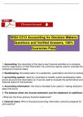 WGU C213 Accounting for Decision Makers Questions and Verified Answers&comma; 100&percnt; Guarantee Pass&period;