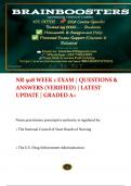 Chamberlain NR 508 PHARM WEEK 8 EXAM &vert; QUESTIONS & ANSWERS &lpar;VERIFIED&rpar; &vert; LATESTUPDATE &vert; GRADED A&plus; 