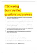 ITEC waxing  Exam Verified  questions and answers 