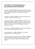 IC3 GS6 Level 1 Technology Basics &ndash; QUESTIONS WITH ANSWERS&comma;