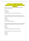 UT Level 1 Certification Exam Questions with 100&percnt; Verified Correct Answers