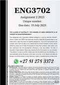 ENG3702 Assignment 2 (100% ANSWERS) 2025 - DUE 15 July 2025