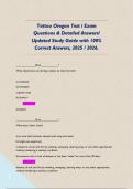 Tattoo Oregon Test &sol; Exam Questions & Detailed Answers&sol; Updated Study Guide with 100&percnt; Correct Answers&comma; 2025 &sol; 2026&period;  