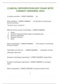 CLINICAL PATHOPHYSIOLOGY EXAM WITH CORRECT ANSWERS 2025