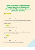 MSSC CLA TEST &sol; Comprehensive Practice Questions &sol; Study Guide Newest Actual Questions & Answers &lpar;A&plus; Guide Solution&rpar; 