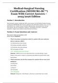 Medical-Surgical Nursing Certification &lpar;MEDSURG-BC&trade;&rpar; Exam &ndash; With Correct Answers &ndash; Verified & A&plus; Graded &ndash; 2025&sol;2026 Edition