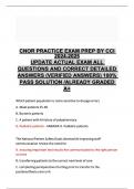 CNOR PRACTICE EXAM PREP BY CCI  2024-2025  UPDATE ACTUAL EXAM ALL  QUESTIONS AND CORRECT DETAILED  ANSWERS &lpar;VERIFIED ANSWERS&rpar; 100&percnt;  PASS SOLUTION &sol;ALREADY GRADED  A&plus; 