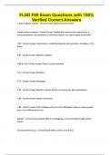 FLSD F89 Exam Questions with 100&percnt; Verified Correct Answers