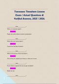 Tennessee Timeshare License Exam &sol; Actual Questions & Verified Answers&comma; 2025 &sol; 2026&period;  