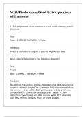WGU Biochemistry Final Review questions with answers
