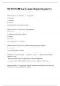 NURS 3550 Final Exam with precise answers&period;