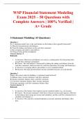 WSP Financial Statement Modeling Exam 2025 &ndash; 50 Questions with Complete Answers &vert; 100&percnt; Verified &vert; A&plus; Grade