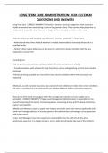 LONG TERM CARE ADMINISTRATION HCM 413 EXAM QUESTIONS AND ANSWERS