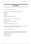 LONG TERM CARE ADMINISTRATION CORE EXAM QUESTIONS AND ANSWERS
