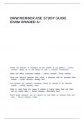 BMW MEMBER ASE STUDY GUIDE EXAM GRADED A&plus;